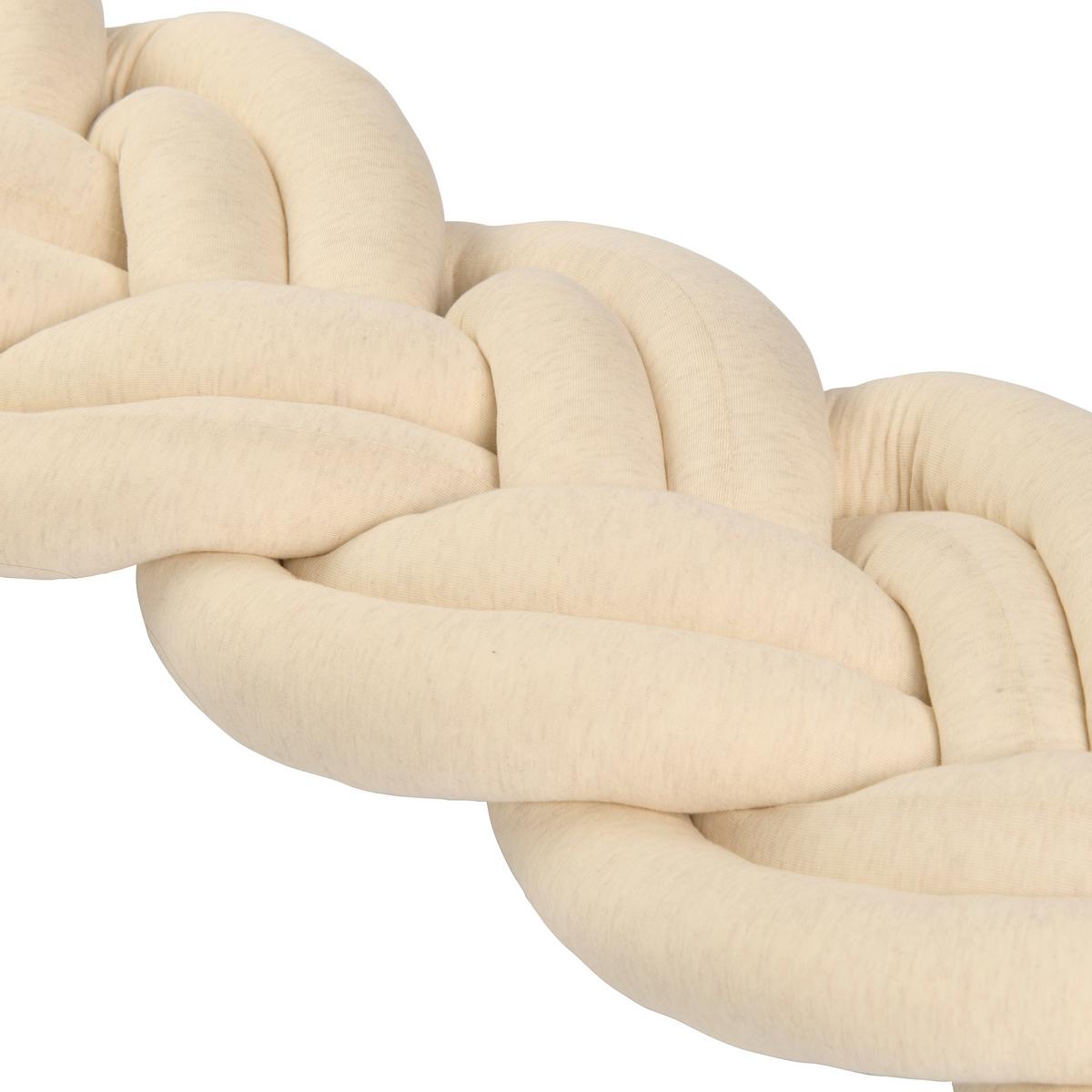 OCHRANIACZ DO ŁÓŻECZKA DOUBLE  CREME - beżowy, Trend, tkanina (24/200cm) - Patinio