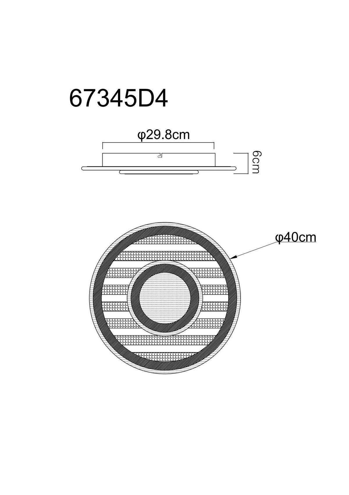LED-DECKENLEUCHTE 67345D4 WOODY - Weiss/Dunkelbraun, Natur, Holzwerkstoff/Kunststoff (40/6cm) - Globo