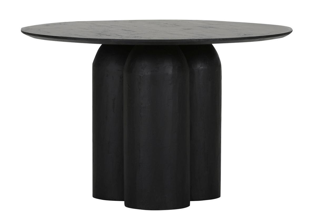 Esstisch Paris Schwarz MDF mit Gipsputz Finish - Schwarz, MODERN, Holzwerkstoff (120/76cm) - Mömax