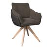 CHAISE ACCOUDOIRS ALJA - couleur hêtre/marron, MODERN, métal/textile (66/89/62cm) - Bessagi Home