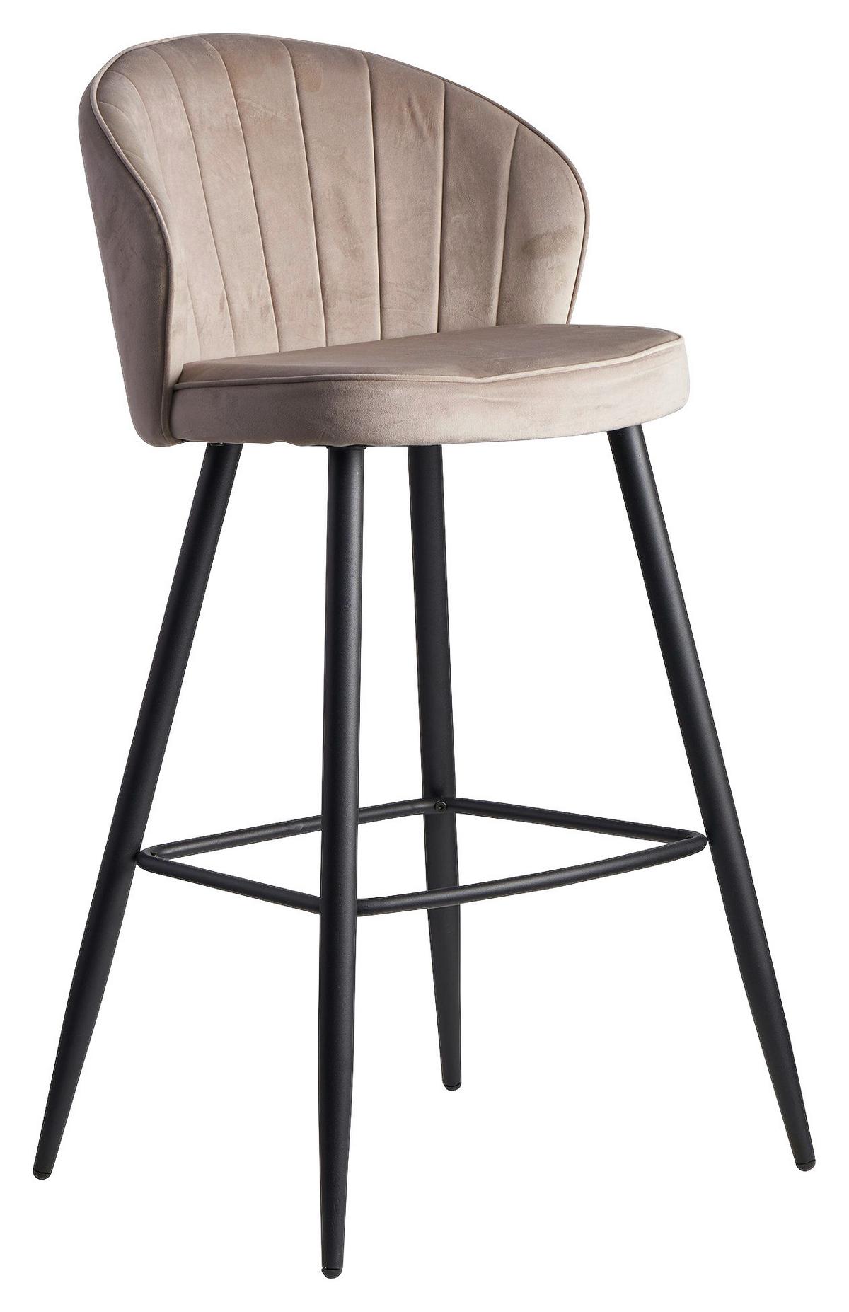 Barski Stol Wohnling - črna/bež, Moderno, kovina/tekstil (56/102,5/52,5cm) - MID.YOU