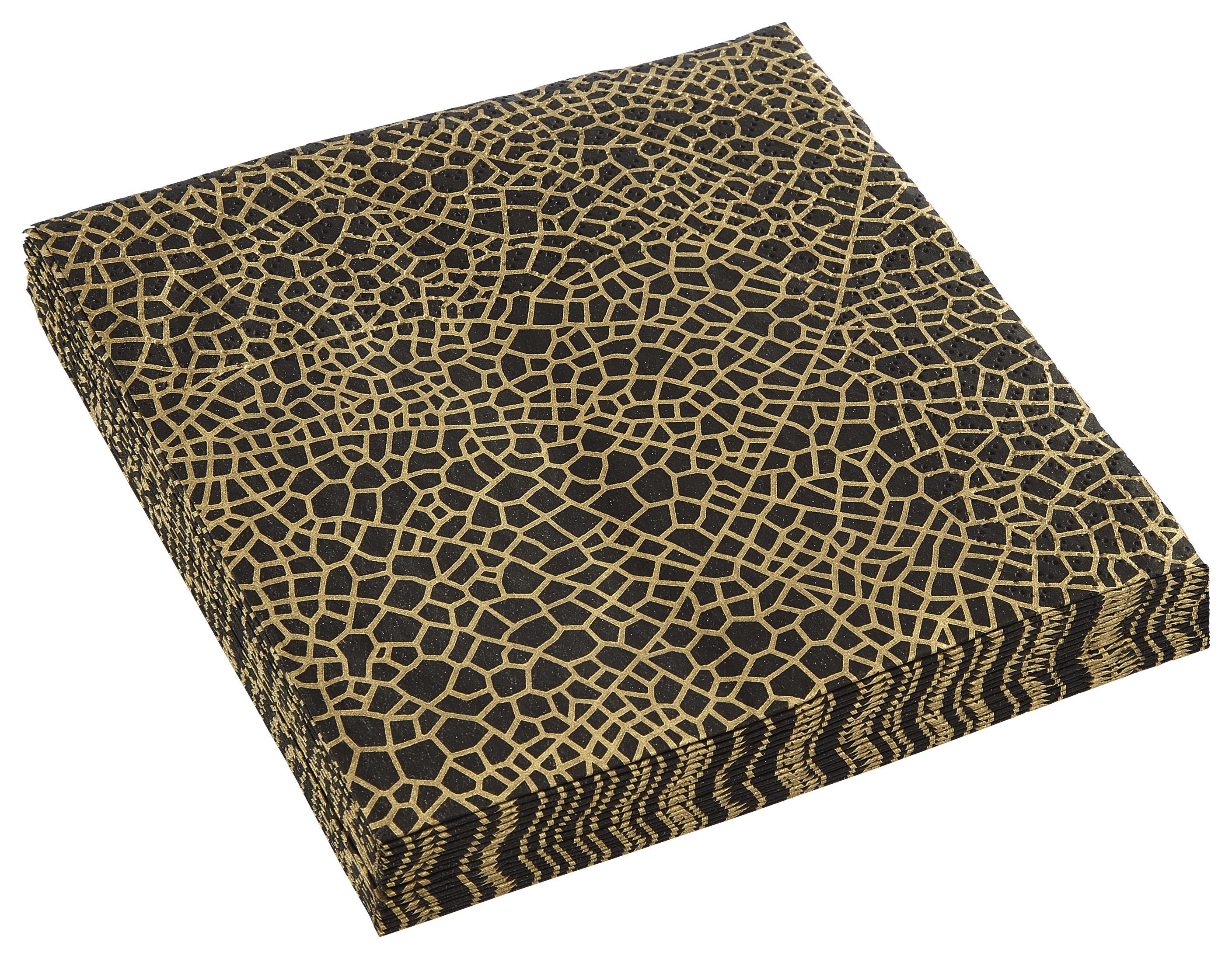 Serviette Grazil Gold/Anthrazit - Anthrazit/Goldfarben, MODERN, Papier (33/33cm)