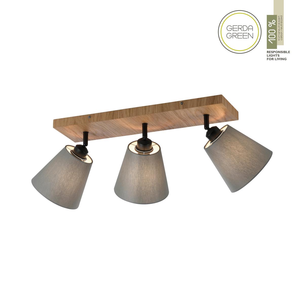 Deckenleuchte Gerda max. 40 Watt - Natur, Holzwerkstoff/Metall (77/28/26cm)