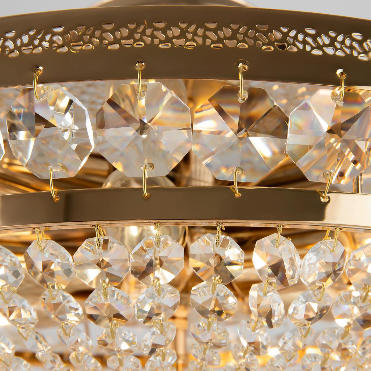 Kronleuchter Ottilia Goldfarben max. 60 Watt - Goldfarben, Trend, Glas/Metall (43,5/23,5/43,5cm) - MAYTONI