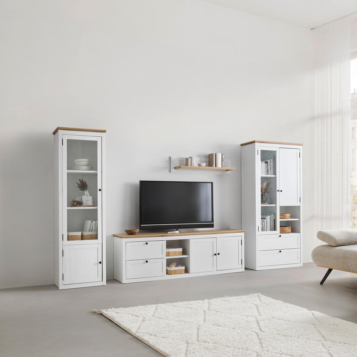 Wandboard Korsika Eichefarben/Weiß - Eichefarben/Weiß, ROMANTIK / LANDHAUS, Holzwerkstoff (100/23,5/25cm) - Mömax