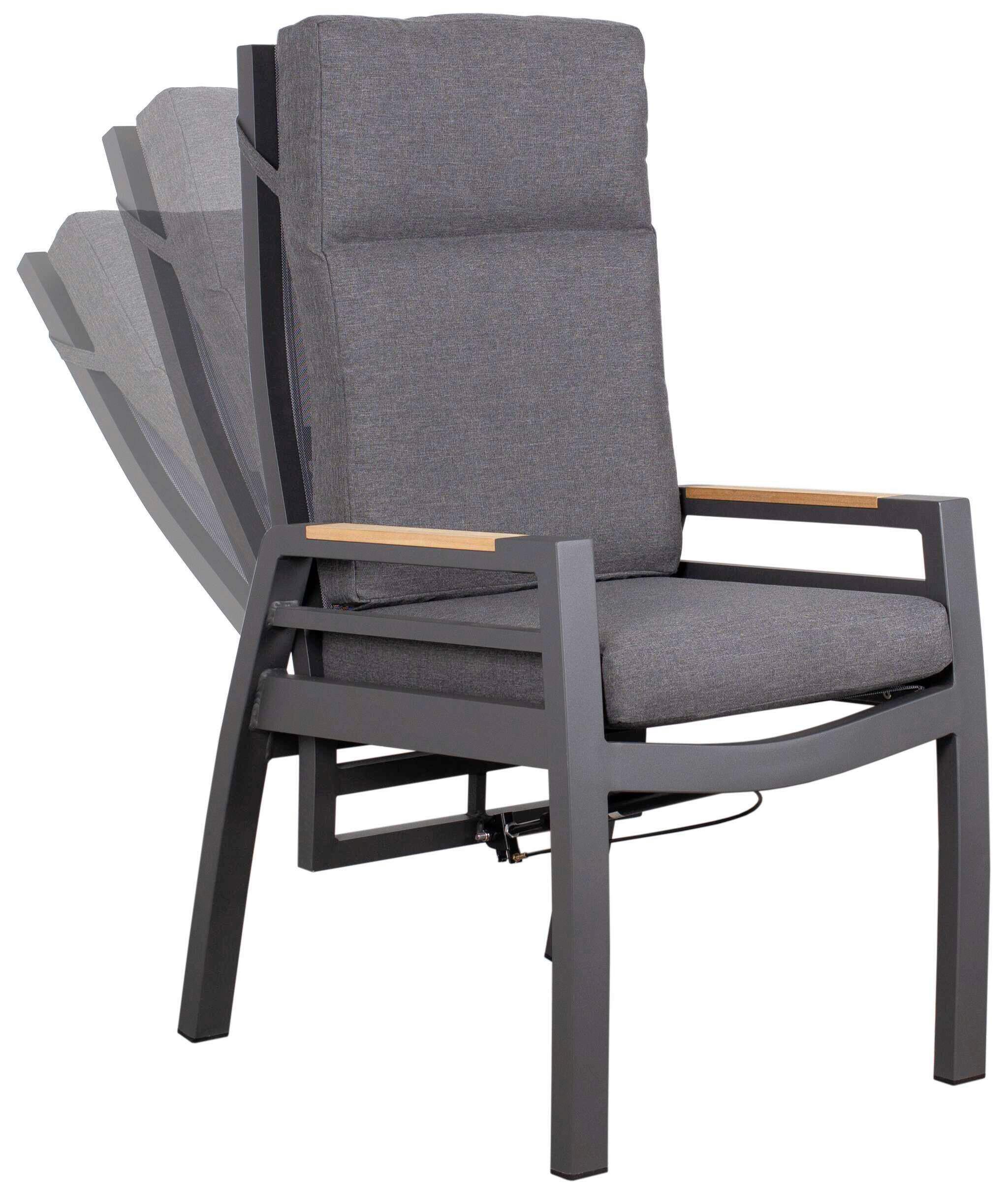 Garten-Relaxsessel-Set Montana 2er-Set Anthr. Relaxfunktion - Grau, KONVENTIONELL, Textil (60/109/67cm) - Gardenson