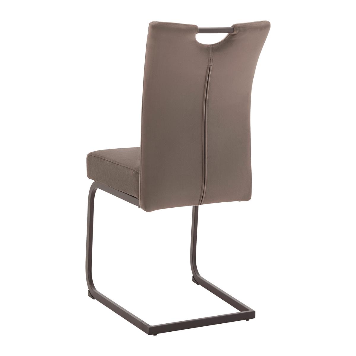 KRZESŁO NA PŁOZIE DUNJA - czarny/brązowy, Modern, metal/drewno (44/86/58cm) - Bessagi Home