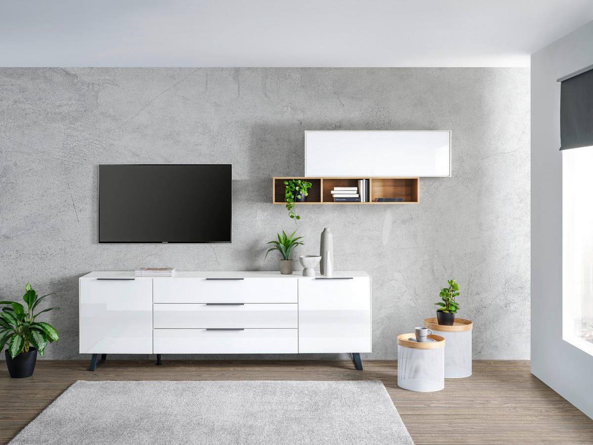 Hängeelement Max Box in Weiß - Weiß, MODERN, Glas/Holzwerkstoff (38/120/32cm) - Premium Living