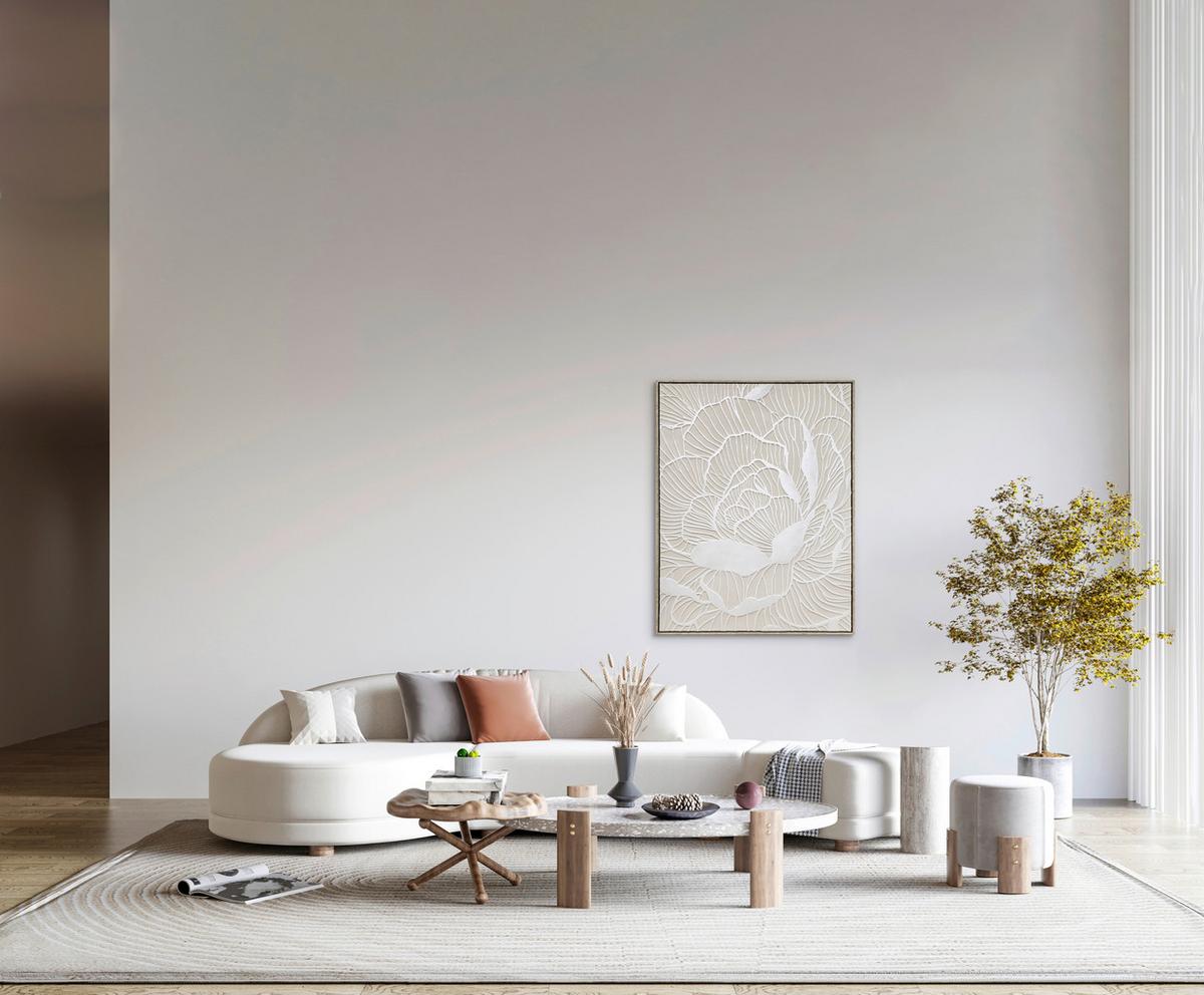 Leinwandbild Clear Petal Beige ca. 80x100cm - Beige/Naturfarben, Modern, Holz/Kunststoff (80/100cm) - Mömax