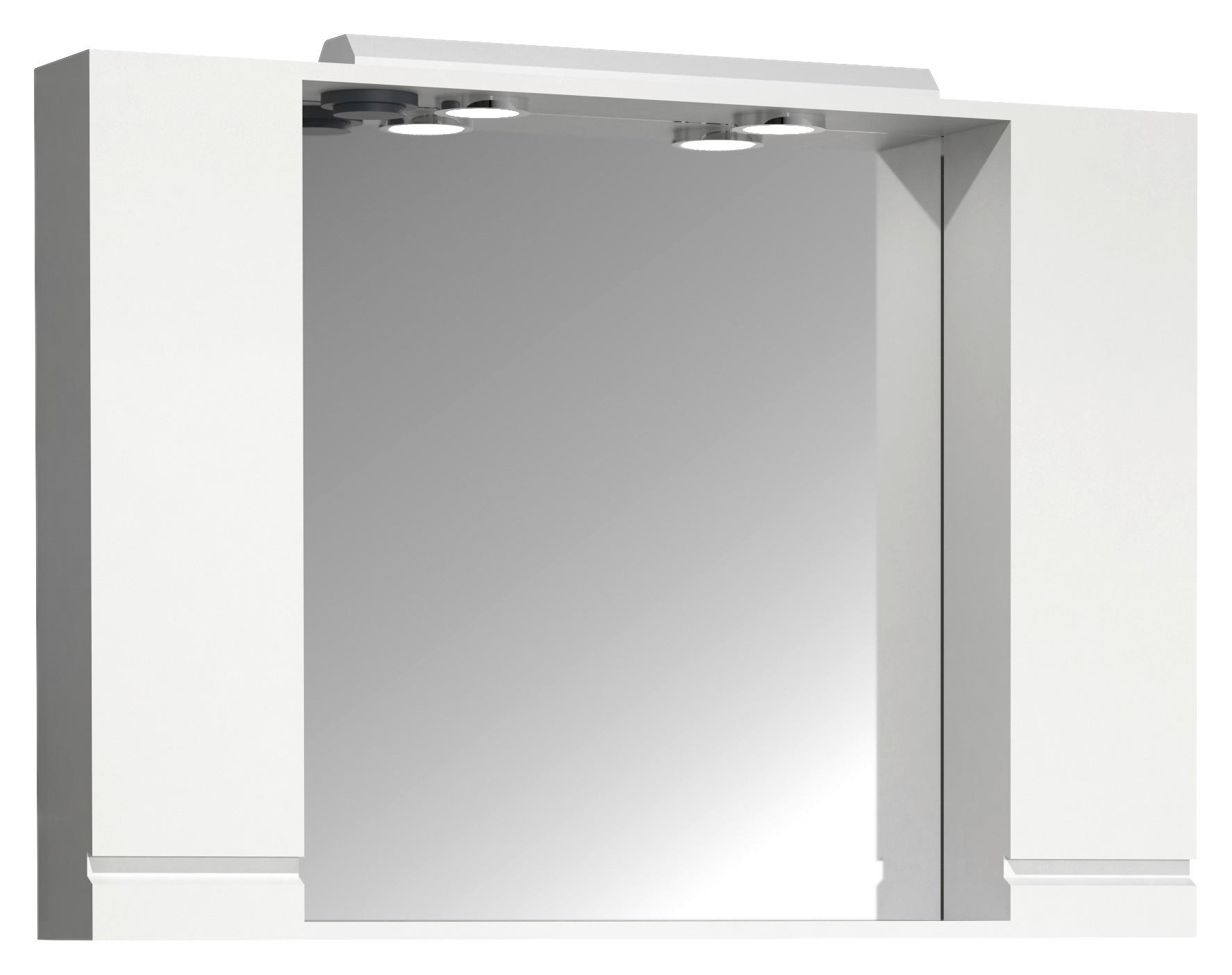 Omara Z Ogledalom Silora Xl, Bela - bela, Moderno, steklo/leseni material (100/71/14cm) - MID.YOU