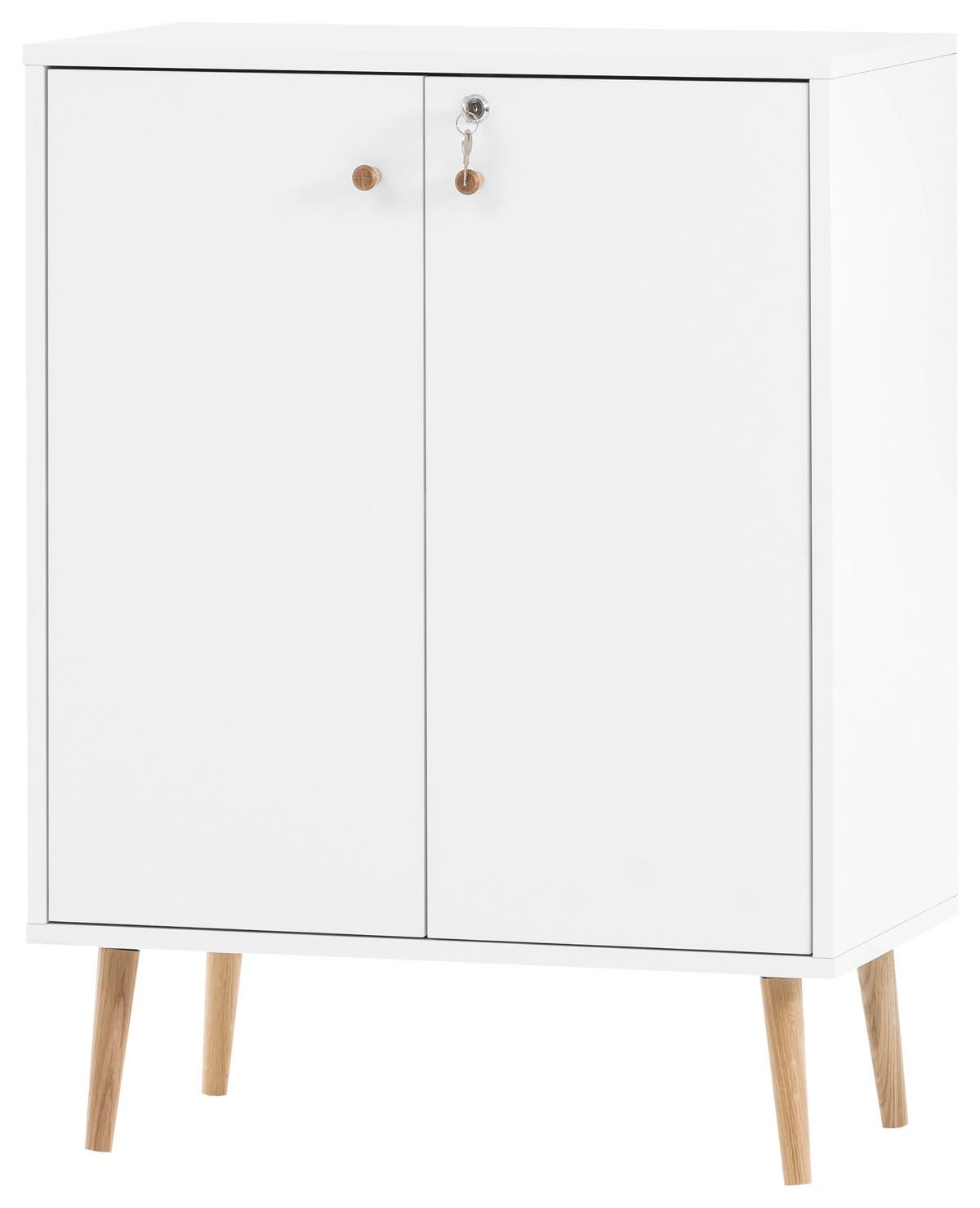 Aktenschrank Jonte ca. 65x87 cm Weiß - Weiß, MODERN, Holzwerkstoff (65,2/86,5/39cm) - MID.YOU