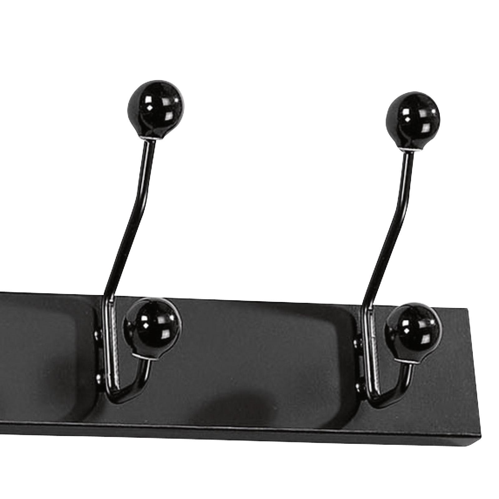 Stenski Obešalnik Greve, Črna - črna/bela, Moderno, kovina/leseni material (65/13/7cm) - Modern Living