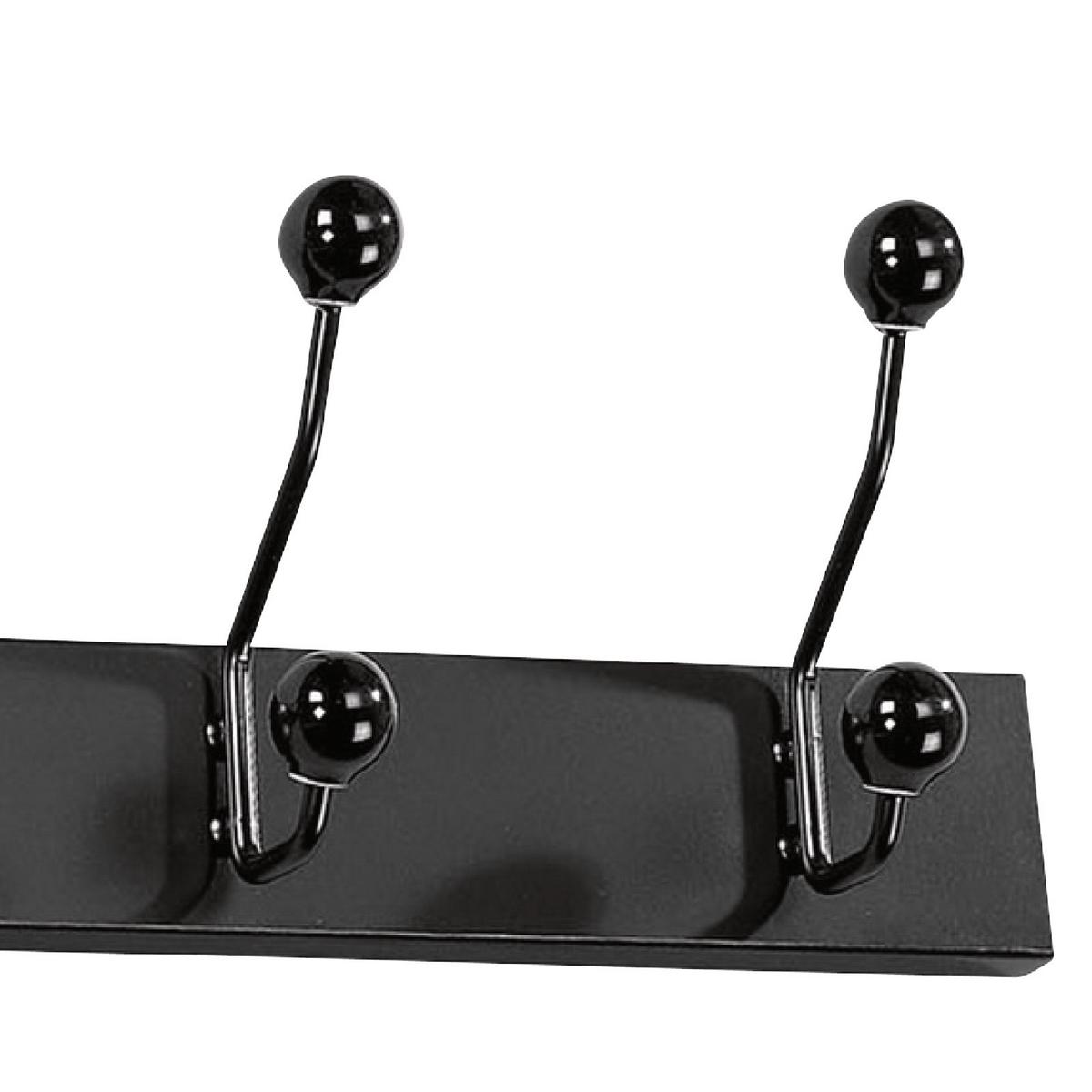 Stenski Obešalnik Greve, Črna - črna/bela, Moderno, kovina/leseni material (65/13/7cm) - Modern Living