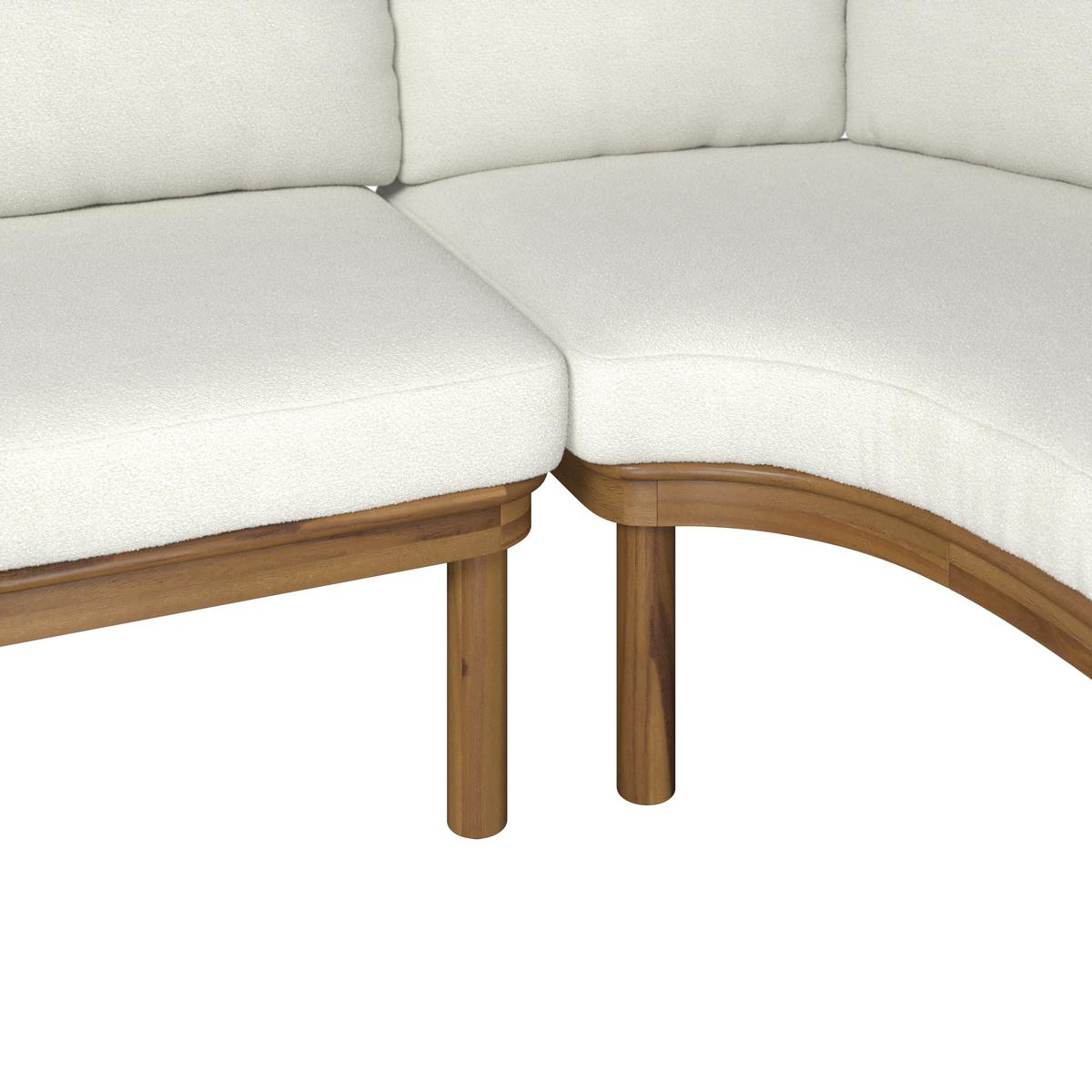 Lounge Garitura Belaya, Bela, 4-Delni Set - siva/barva oreha, Moderno, kovina/tekstil (244/205cm) - Bessagi Garden