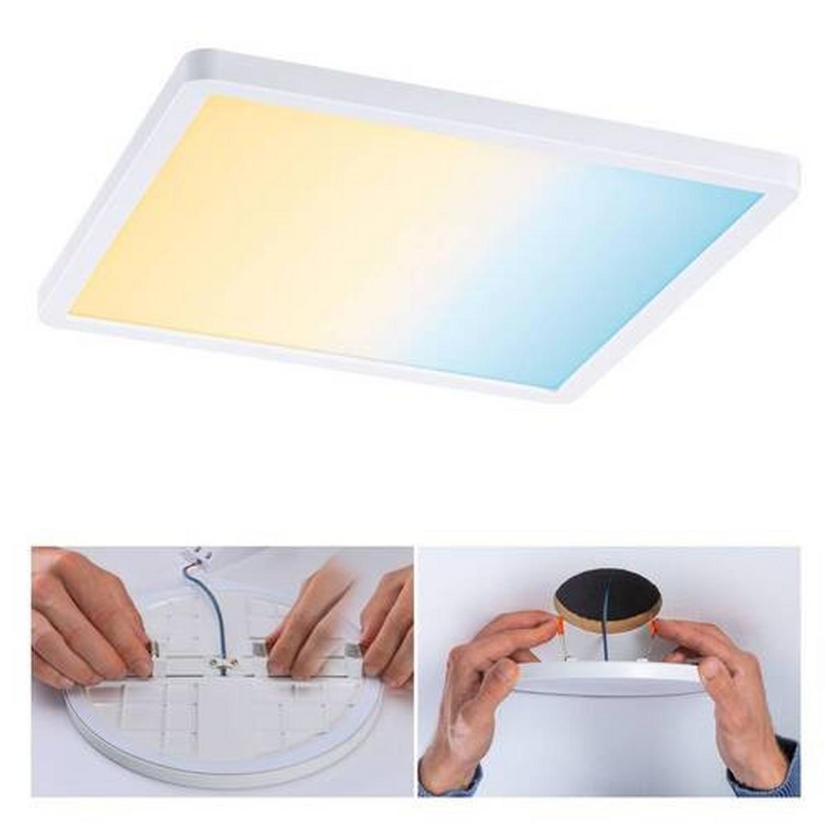 LED-Paneel Areo in Weiß max. 18 Watt - Weiß, Design, Kunststoff (23/23cm) - Paulmann
