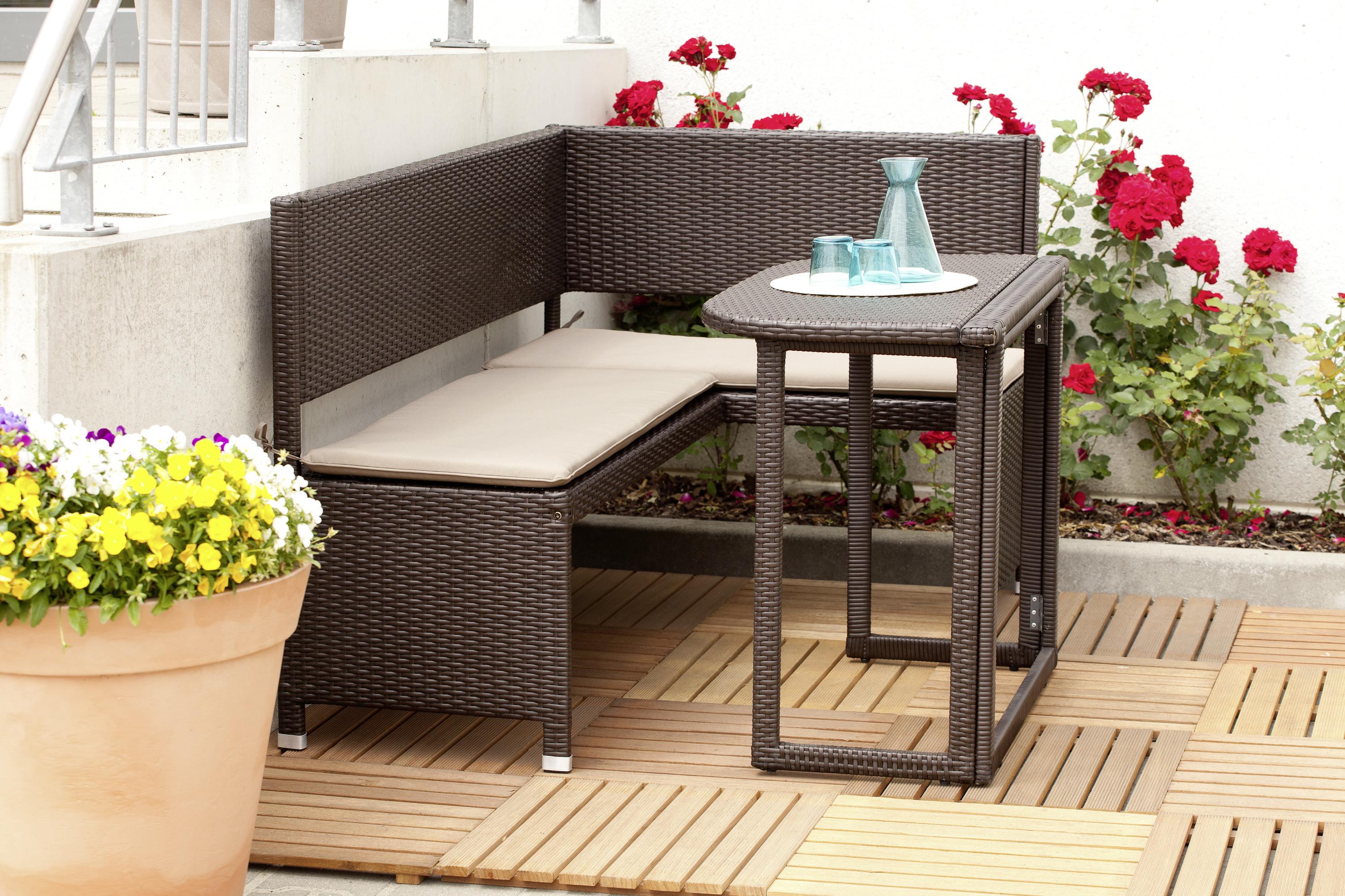 Gartentisch klappbar Metall/Kunststoff L: 90 cm - Braun, KONVENTIONELL, Kunststoff/Metall (90/50/75cm) - Gardenson