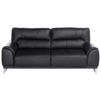 Dreisitzer-Sofa "Frisco" , schwarz - Chromfarben/Schwarz, MODERN, Textil/Metall (210/92/96cm) - MID.YOU