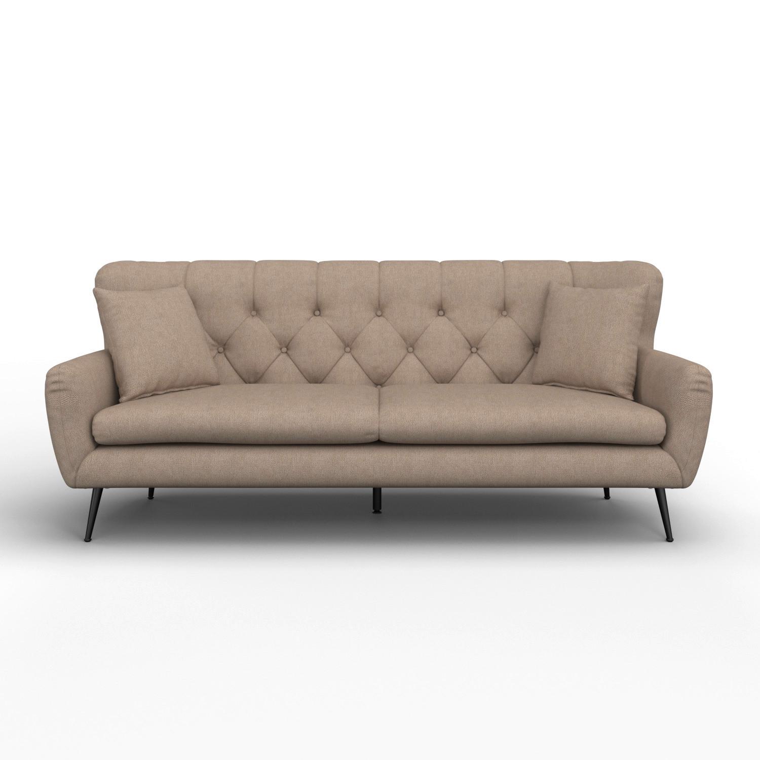 Zofa Liliana, Rjava, Žamet - črna/rjava, Moderno, kovina/tekstil (227/95/93cm) - Bessagi Home