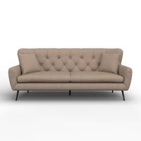 Sofa Liliana Webstoff Braun - Schwarz/Braun, MODERN, Holz/Textil (227/95/93cm) - Bessagi Home