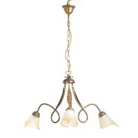 Kronleuchter Doppio Giro Bronzefarben max. 6 Watt - KONVENTIONELL, Glas/Metall (65/82cm)