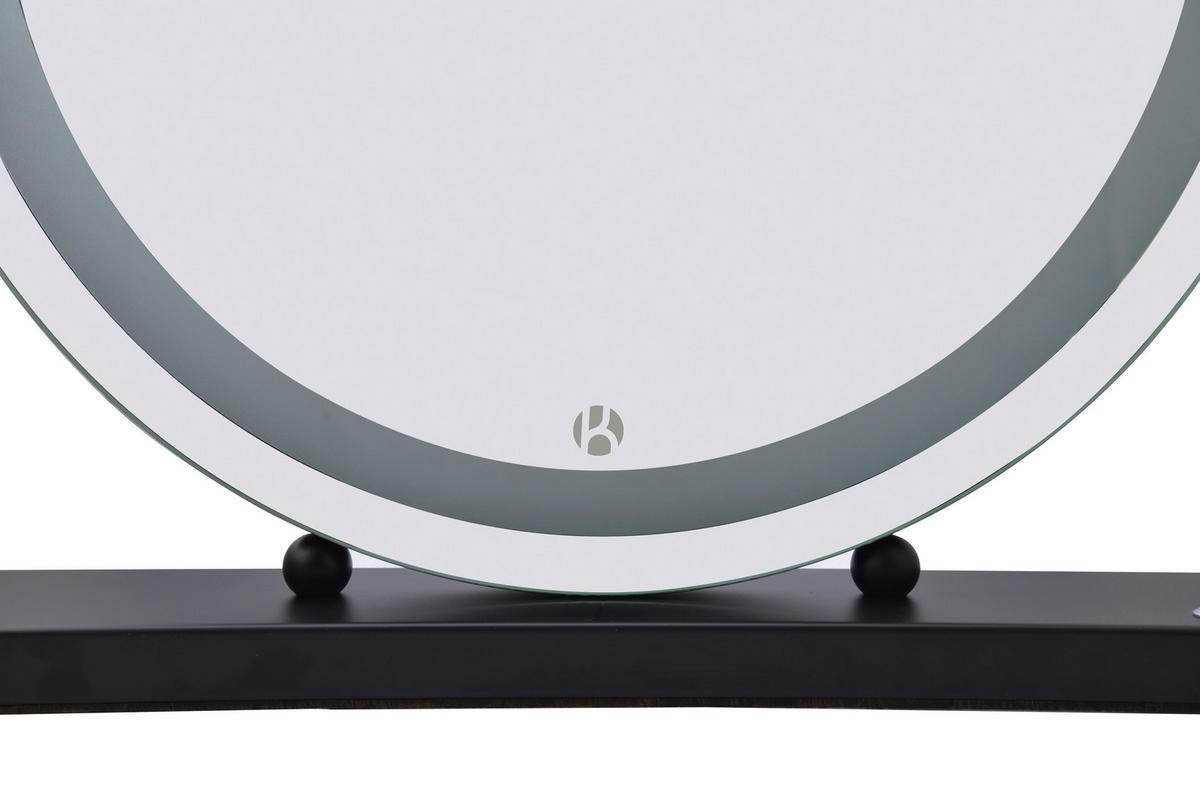 WANDSPIEGEL LED SCHMINKSPIEGEL GLAMORY 125 - Schwarz, Basics, Glas/Holzwerkstoff (53/10/60cm) - Kayoom