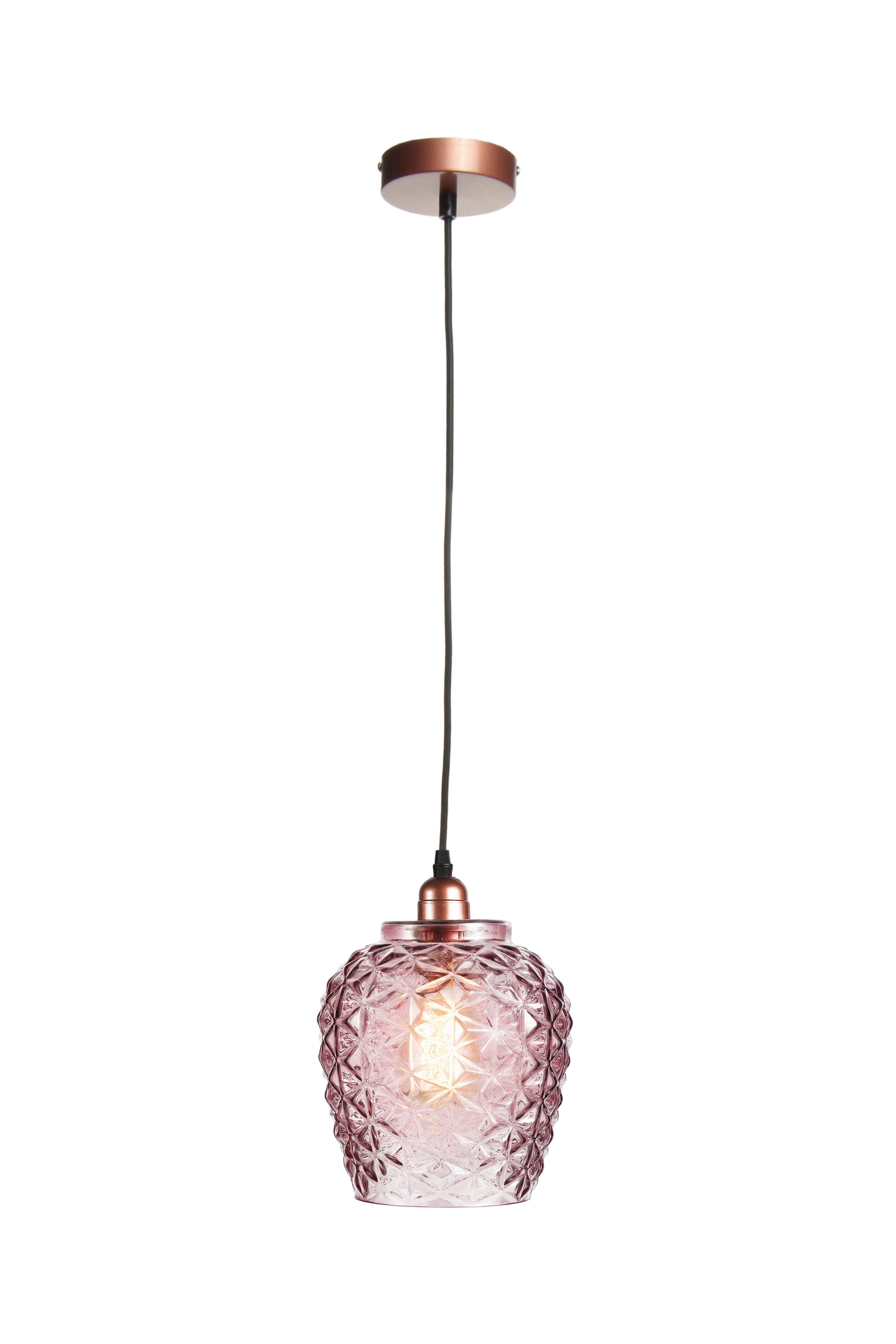 Hängeleuchte Vila Blau - Violett, Basics, Glas (18/18/24cm) - Kayoom