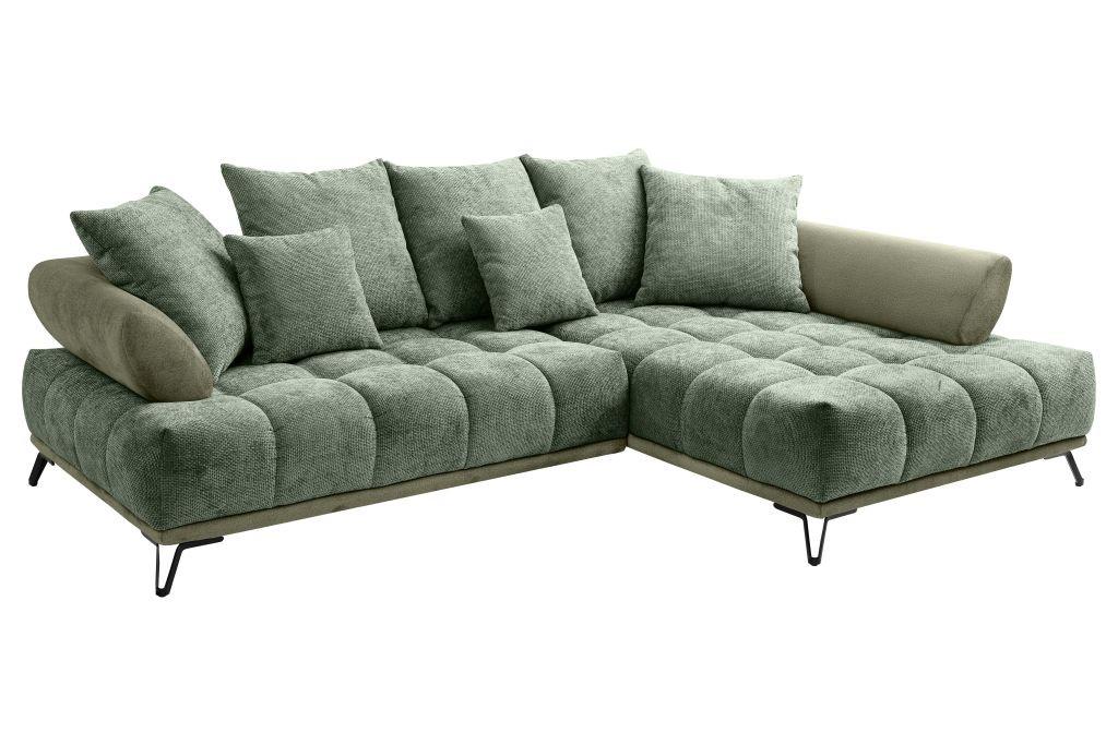 Kutna Garnitura Largo N - zelena/crna, Moderno, tekstil/metal (262/184cm) - Modern Living