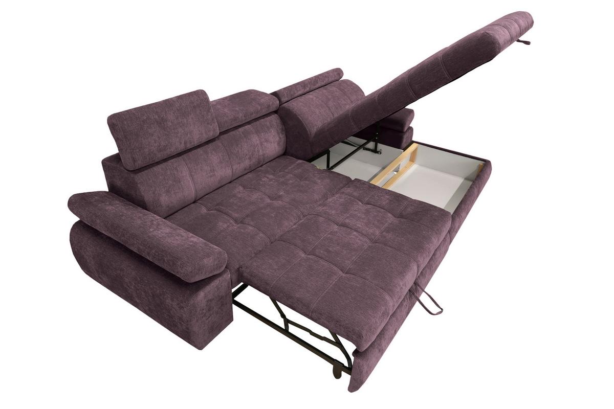 Kutna Garnitura Vegas - boje kupine/crna, Design, drvo/tekstil (294/173cm) - Modern Living