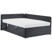 Bett Remi Graphitfarben ca. 140x200cm - Chromfarben/Graphitfarben, KONVENTIONELL, Holz/Kunststoff (140/200cm) - Mömax
