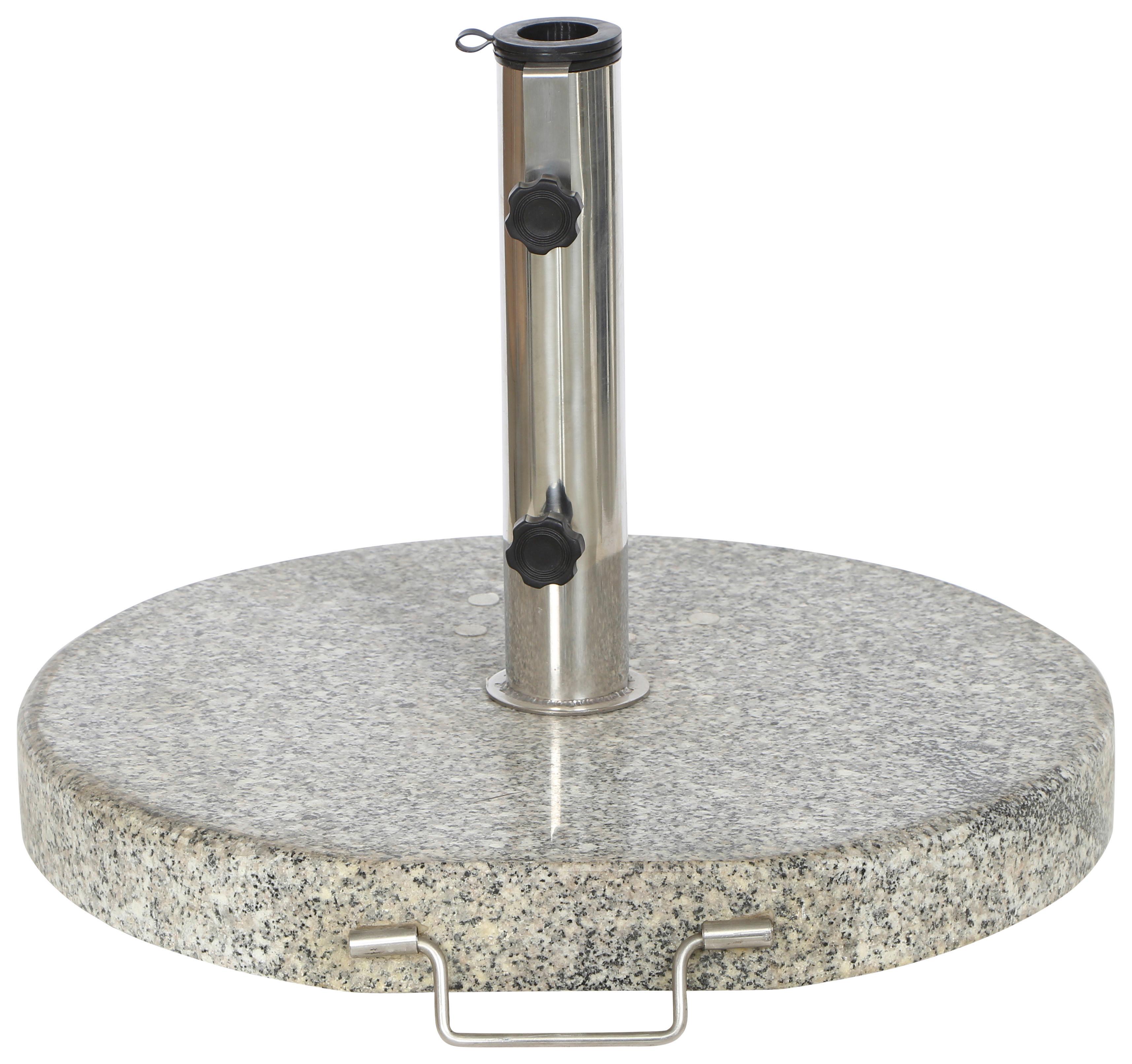 Schirmständer Metall/Granit für Ø 4,8 cm - Silberfarben/Hellgrau, KONVENTIONELL, Stein/Metall (50/6/50cm) - Siena Garden