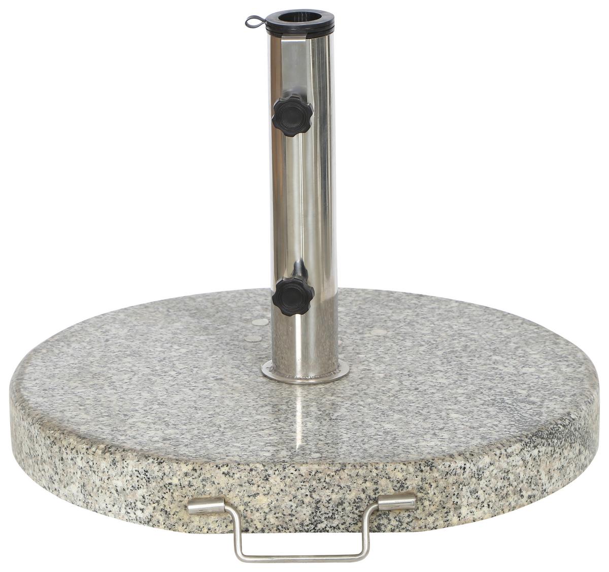 Schirmständer Metall/Granit für Ø 4,8 cm - Silberfarben/Hellgrau, KONVENTIONELL, Stein/Metall (50/6/50cm) - Siena Garden