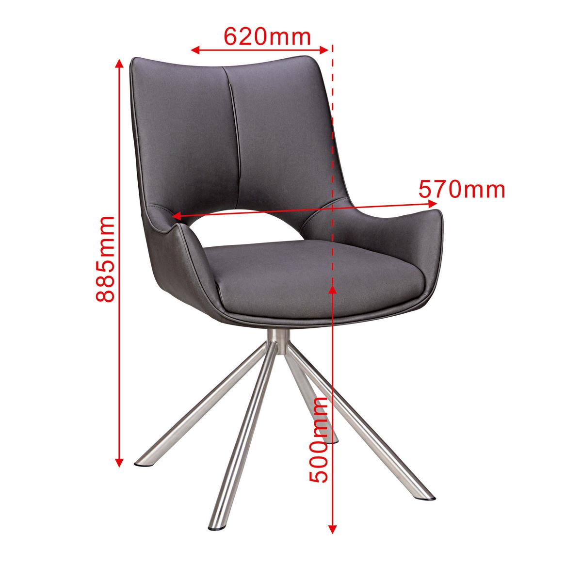 KRZESŁO APOLLO - kolor stalowy/ciemnoszary, Design, metal/tkanina (57/88,5/62cm) - Carryhome