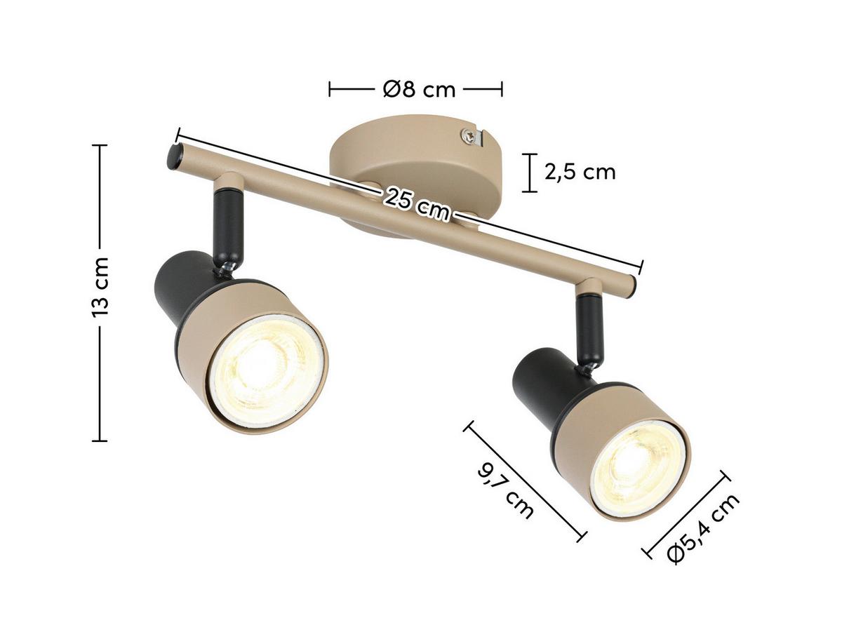 Reflektor Simba - črna/peščene barve, Romantika, kovina/umetna masa (27/8/12cm) - Mömax