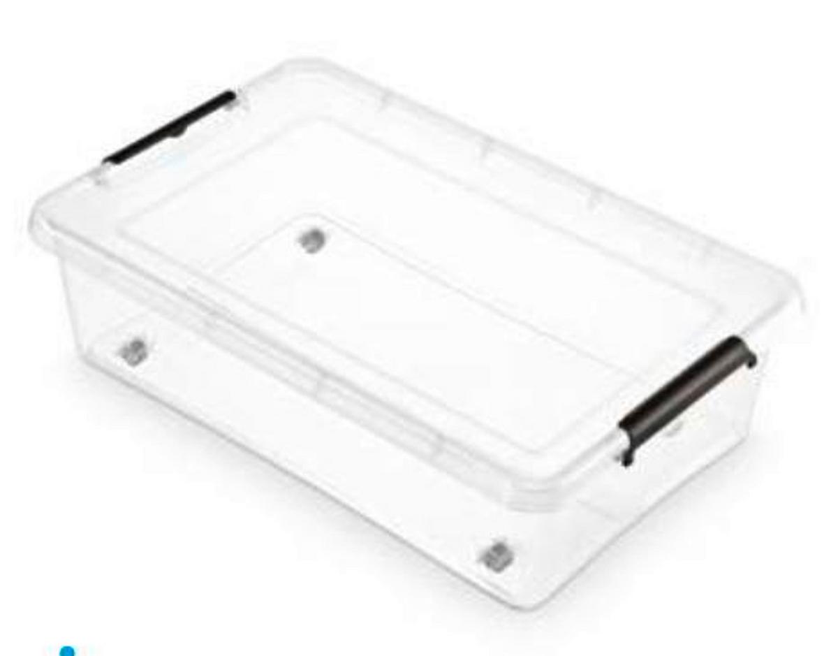 Unterbettroller Aiko in Schwarz/Transparent ca. 29l - Transparent/Schwarz, Konventionell, Kunststoff (58/39/16,5cm) - Mömax