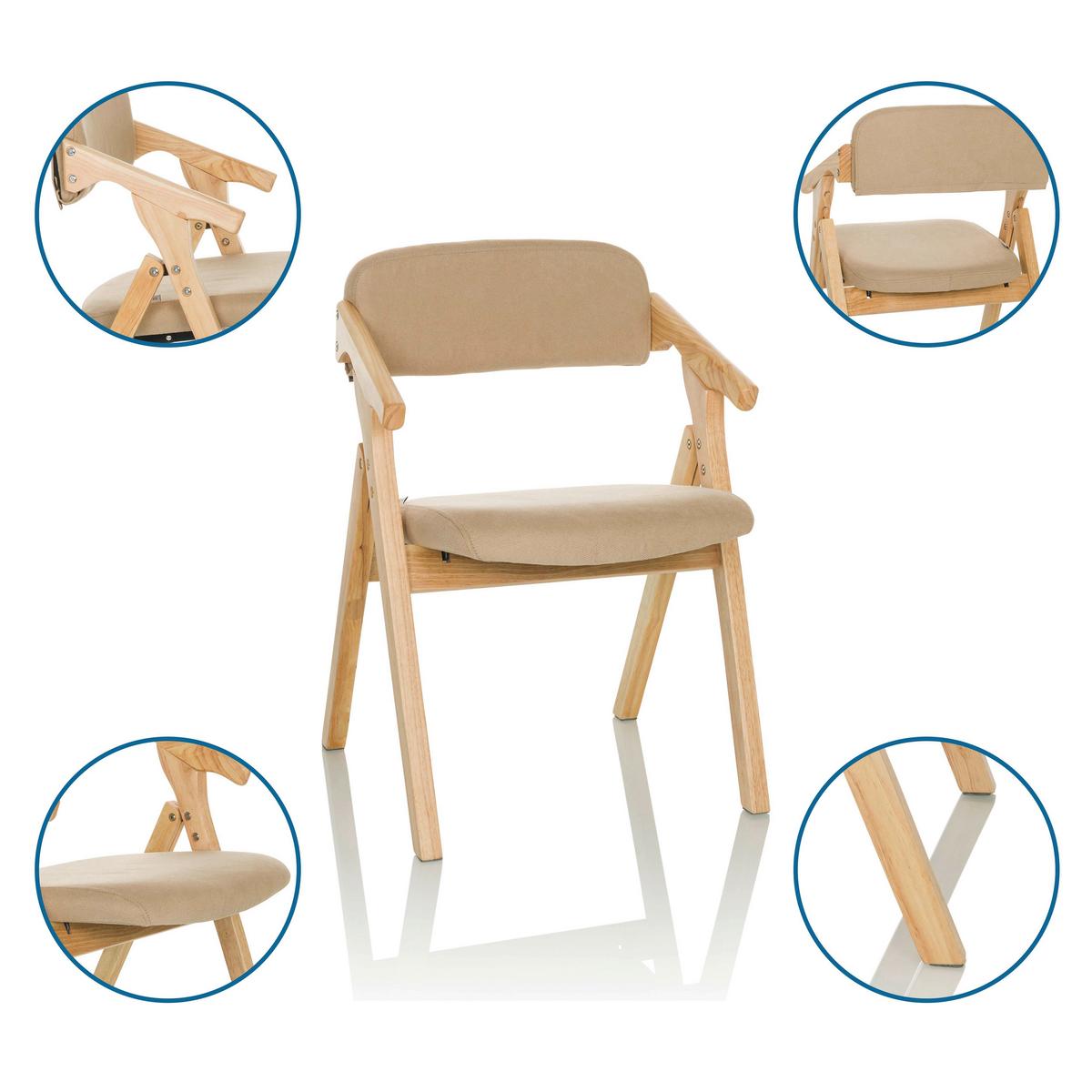 Naslanjač Scandio, Bež - bež, Basics, tekstil/les (53/79/55cm) - MID.YOU
