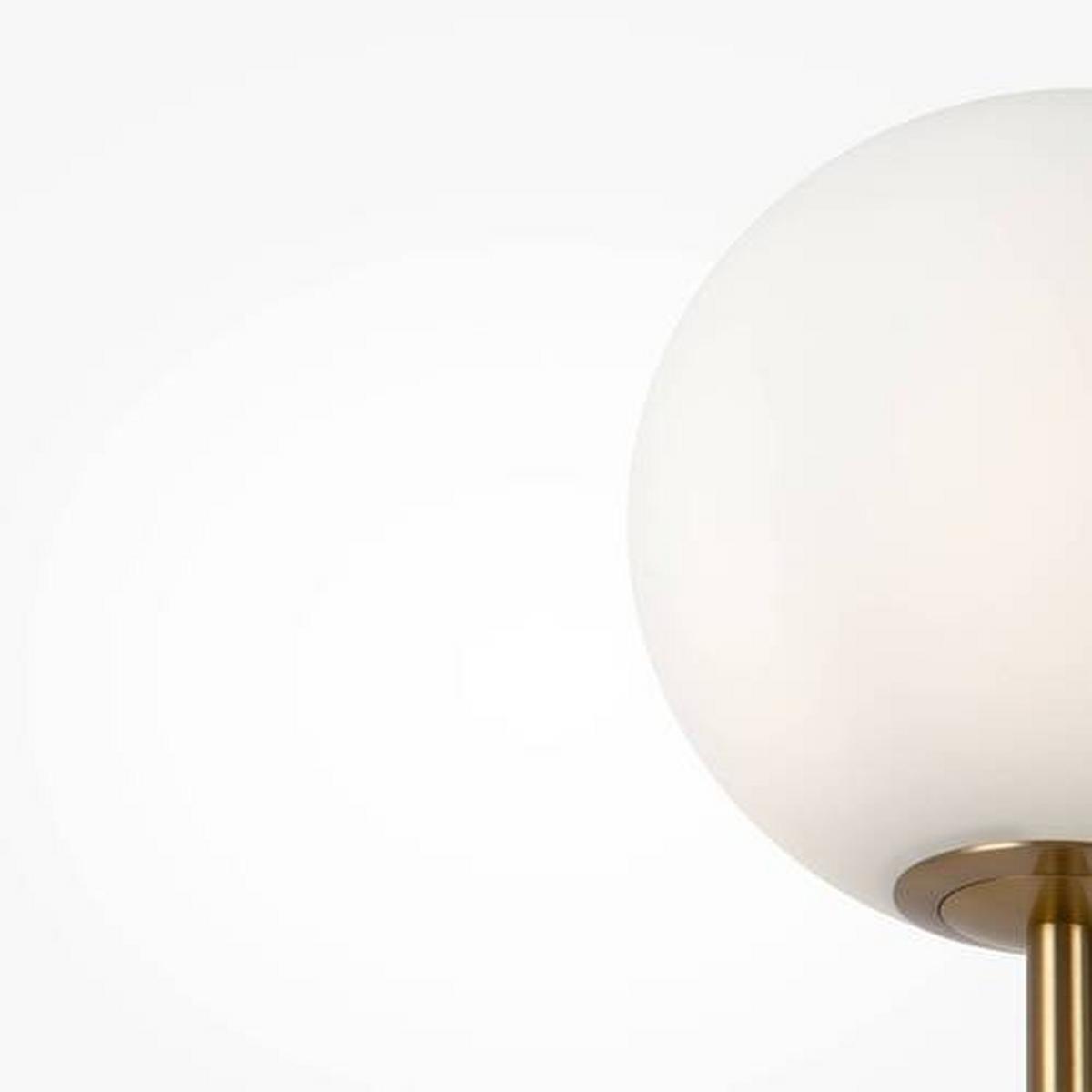 LAMPADAIRE RING - Weiss/Messingfarben, Trend, Glas/Metall (25/155cm) - MAYTONI
