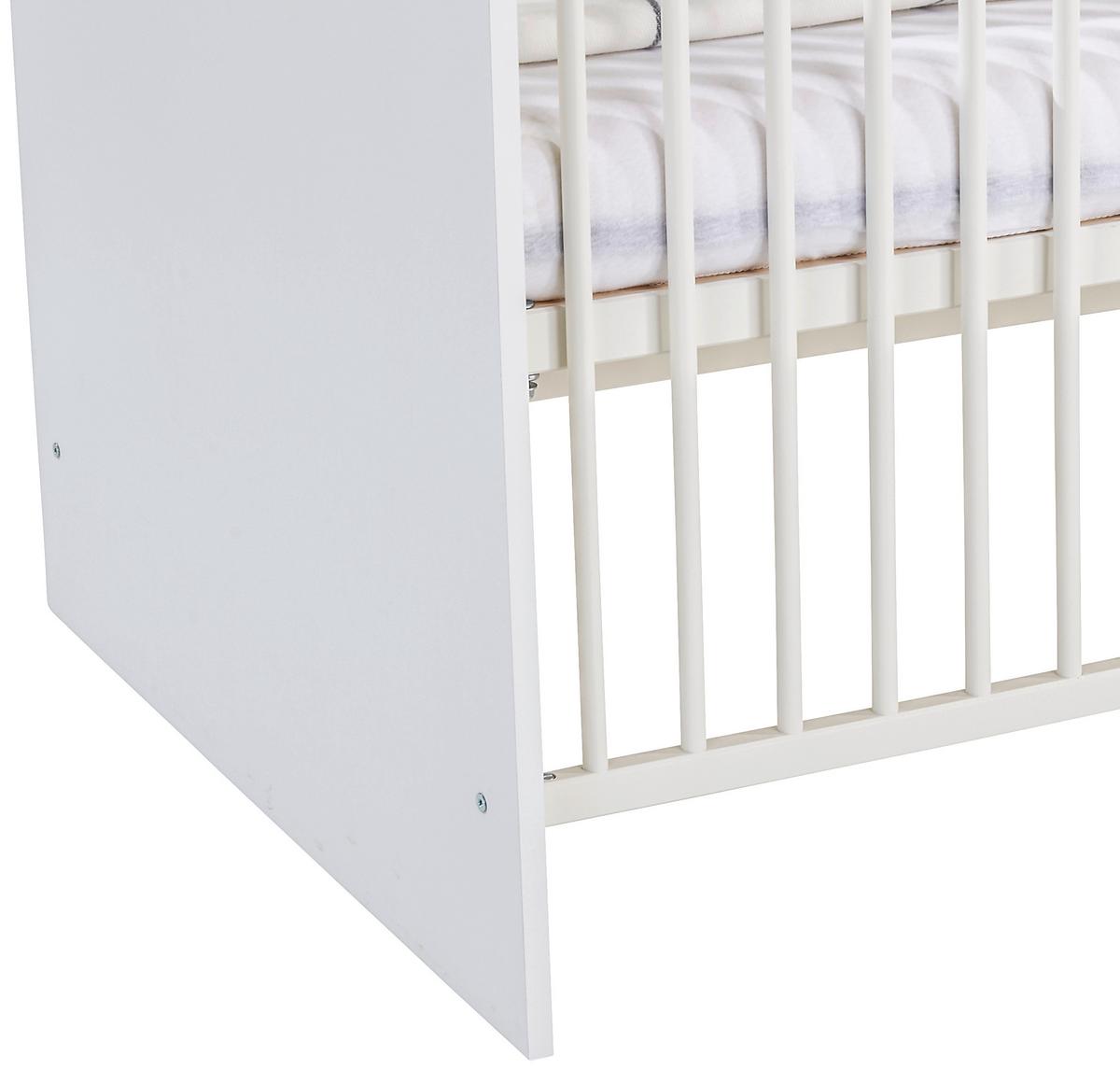 Pătuţ cu grilaj Star - alb, Konventionell, lemn/material pe bază de lemn (70/140cm)