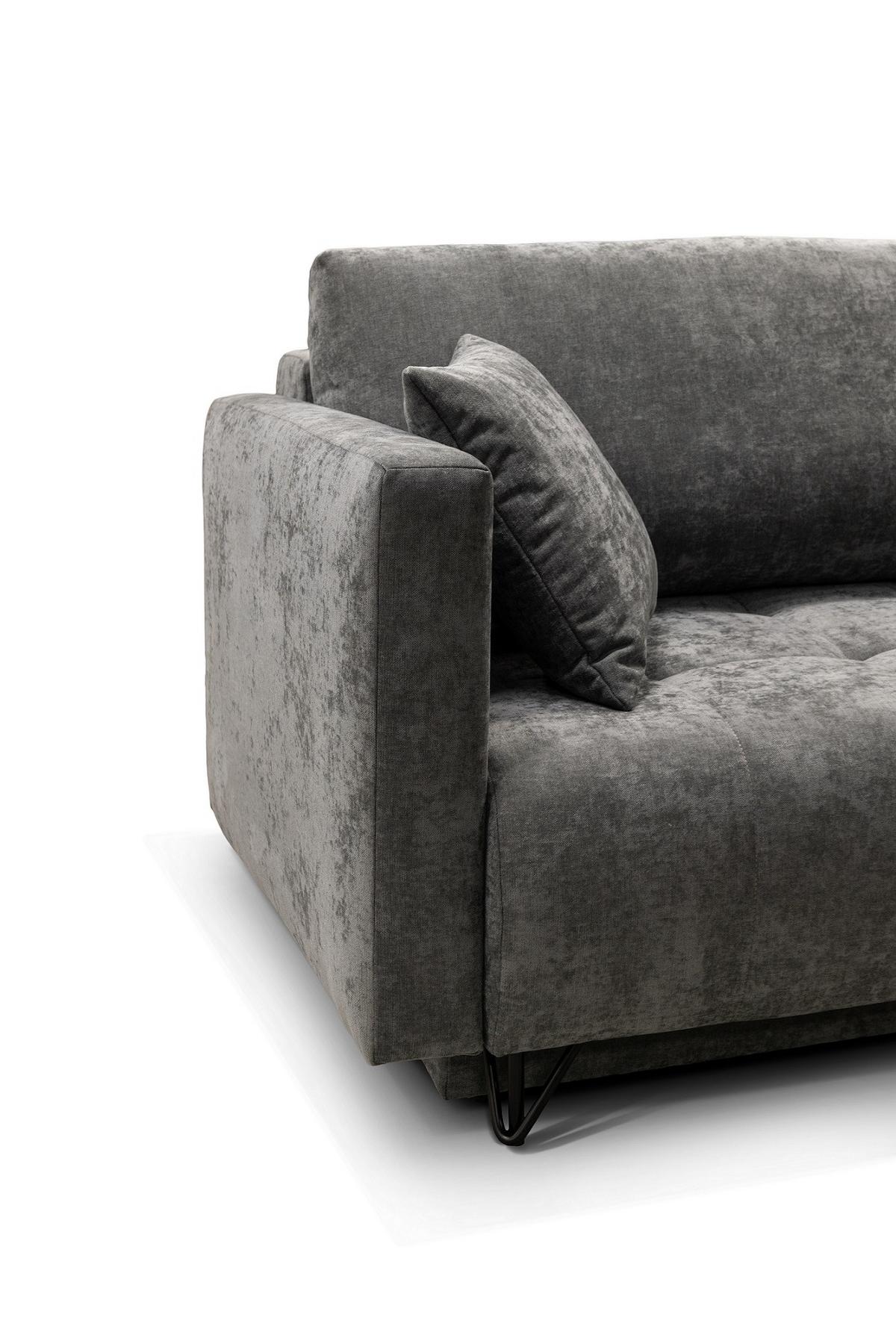 Kanapéágy Aldo - szürke, Design, textil (227/102/87cm) - Mömax