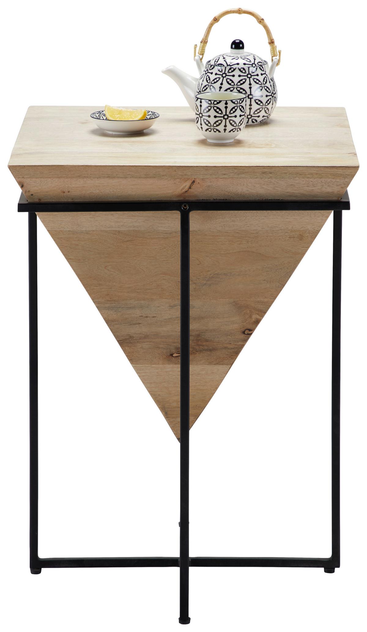 Kisasztal Piramis Forma Fa-fém Pyramide - natúr színű/fekete, Lifestyle, fa/fém (45/60/45cm) - Mömax