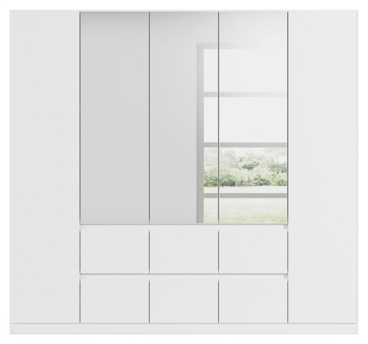 DULAP  USI ROTATIVE MAINZ - argintiu/alb, Basics, material pe bază de lemn (226/210/54cm) - Modern Living