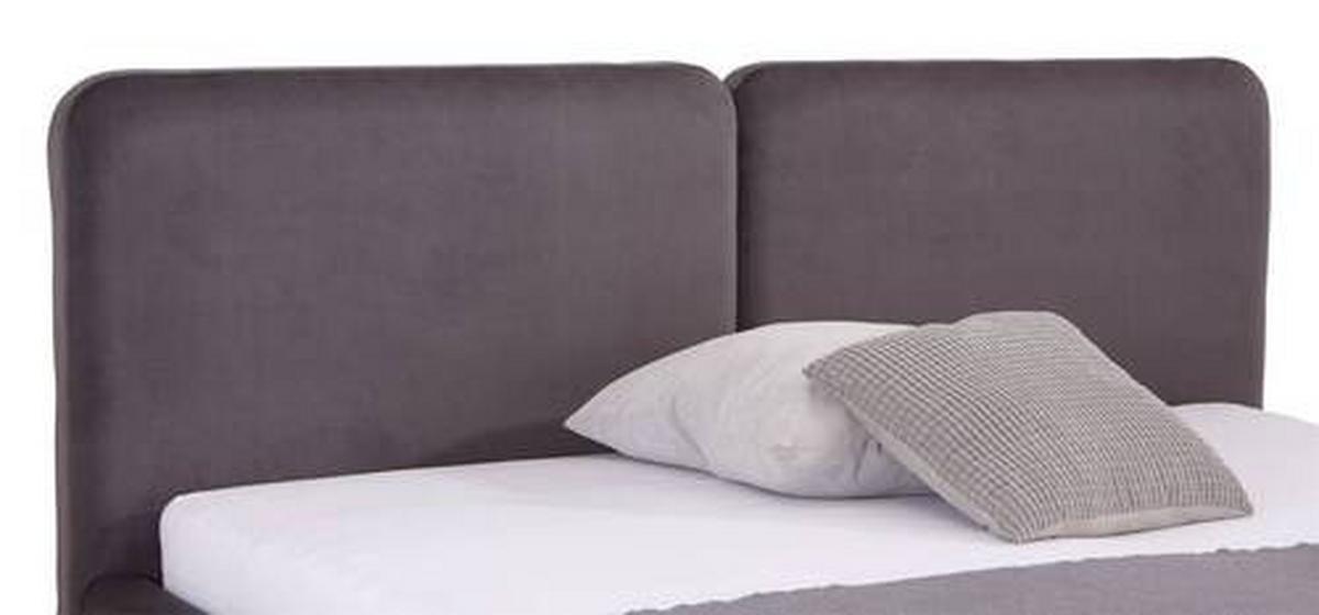 Oblazinjena Postelja Dorry, Temno Siva, 180x200 - temno siva/črna, Moderno, kovina/umetna masa (180/200cm) - Livetastic