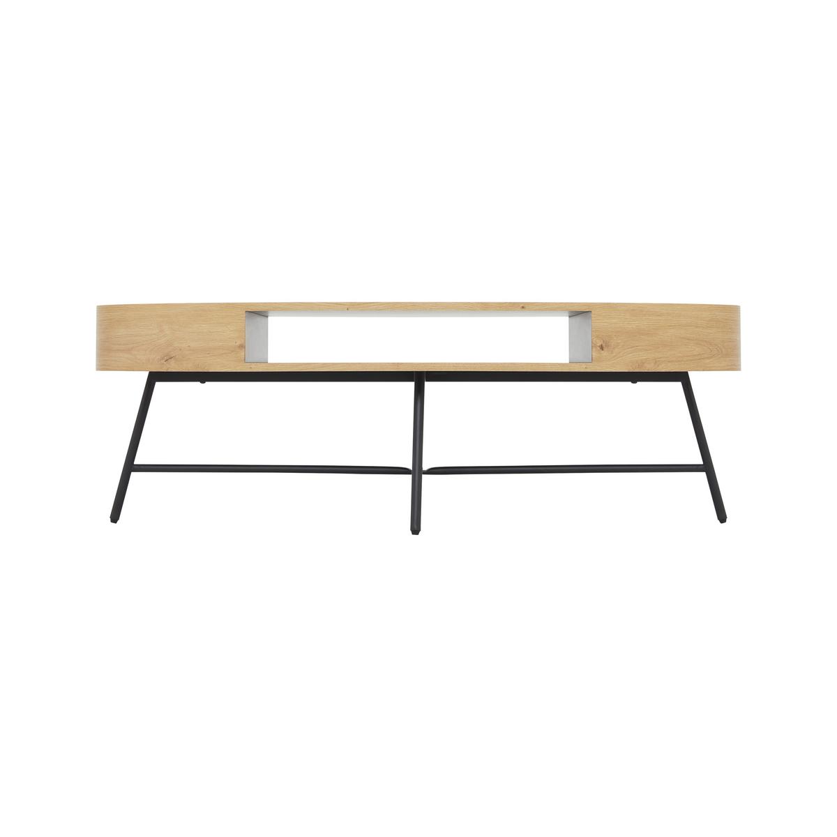 Couchtisch Emilia Eichefarben MDF - Eichefarben/Schwarz, MODERN, Metall (120/60/40cm) - Bessagi Home