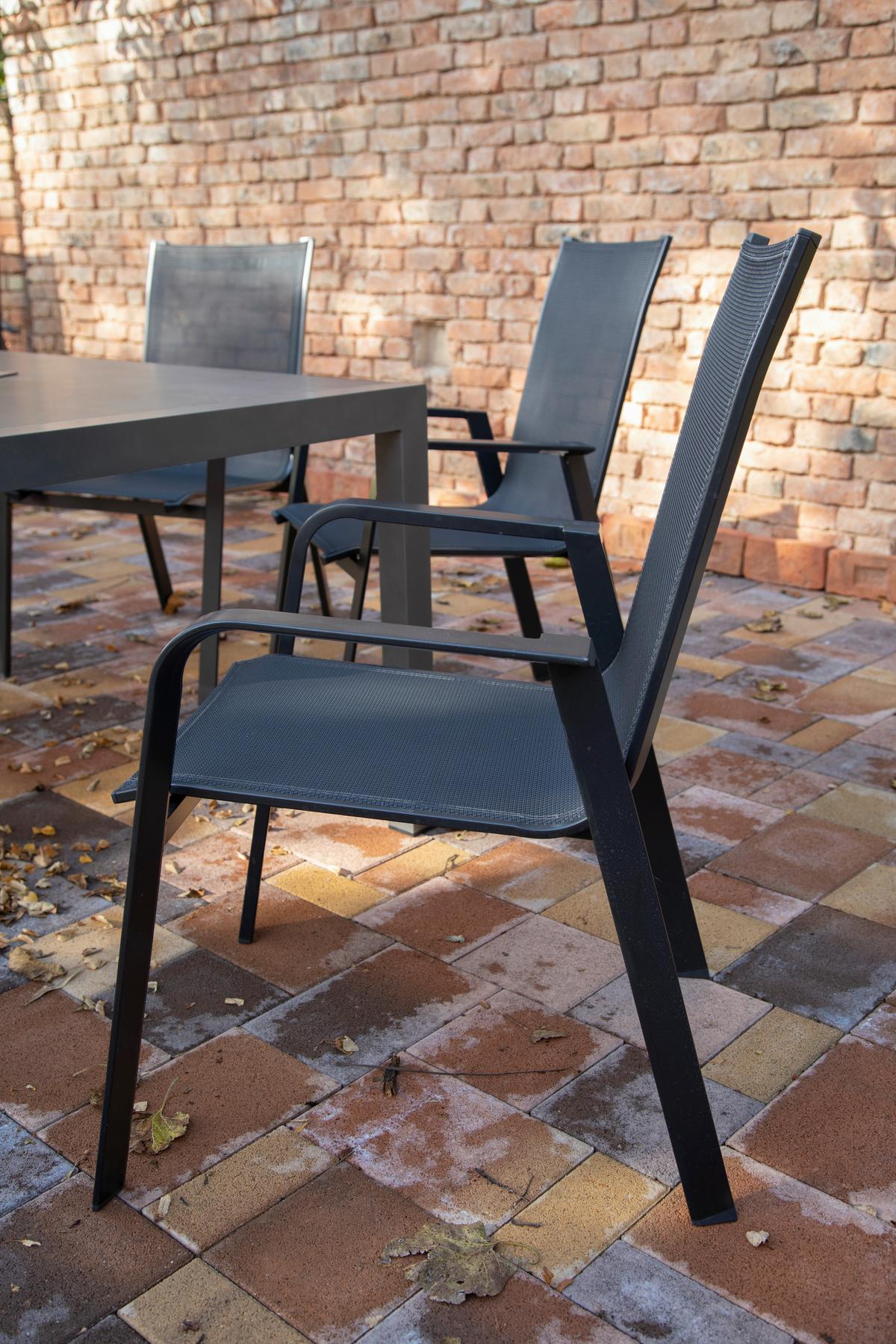 Gartengarnitur Urban 5-Teilig Metall/Texil - Schieferfarben/Anthrazit, Basics, Textil/Metall (160+60/98/72cm) - Acamp