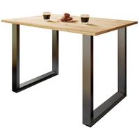 SCHREIBTISCH LONA - Honigeiche/Silberfarben, Design, Holzwerkstoff/Metall (140/76/50cm) - MID.YOU