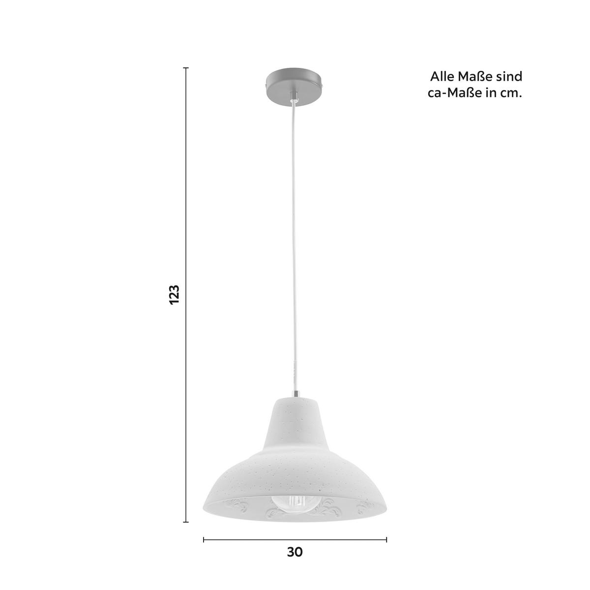 Hängeleuchte Madita max. 42 Watt - Grau, MODERN, Stein (30/123cm) - Bessagi Home