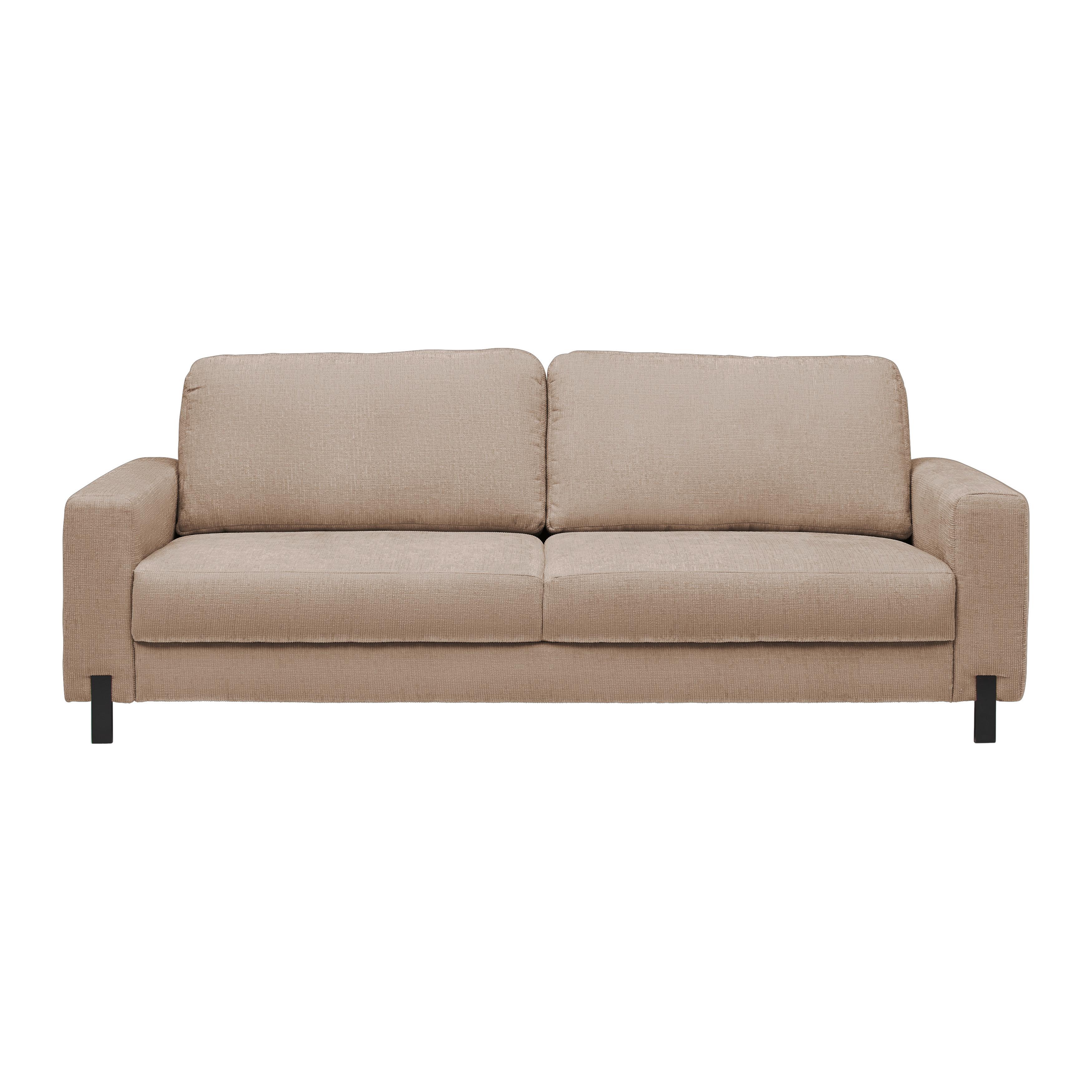 3-Sitzer-Sofa Piega Cappuccino - Schwarz/Cappuccino, MODERN, Textil/Metall (230/66-87/96cm) - Mömax