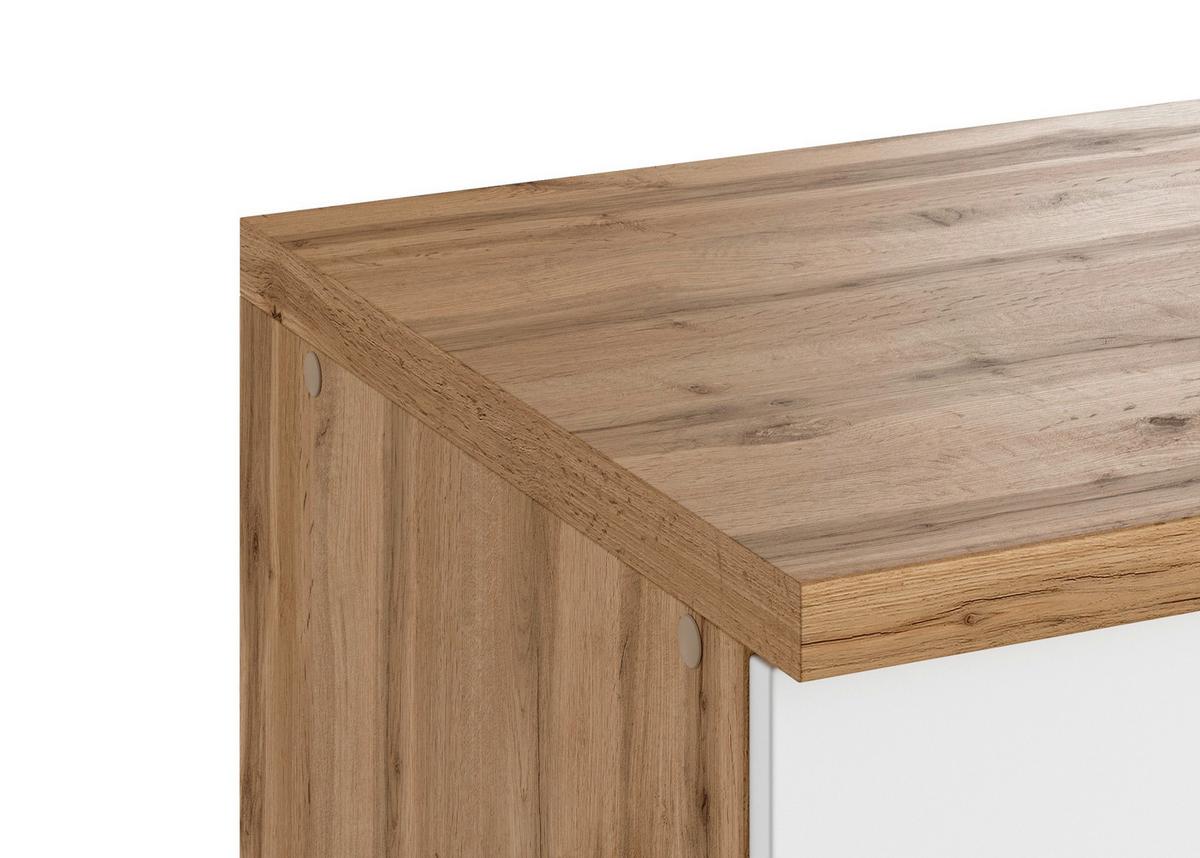 Herdumbauschrank Meran ca. 60x86x60 cm Weiß/Eiche - Eiche Wotan/Weiß, LIFESTYLE, Holzwerkstoff (60/86/60cm) - Held