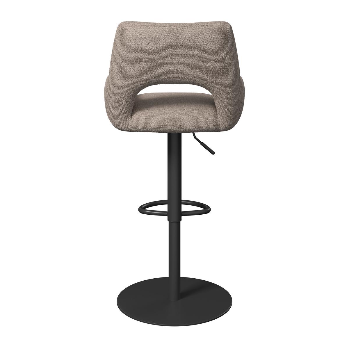 Barhocker Tami Creme Struktur Gepolstert - Creme/Schwarz, MODERN, Holz/Textil (46/82-102/51cm) - Bessagi Home