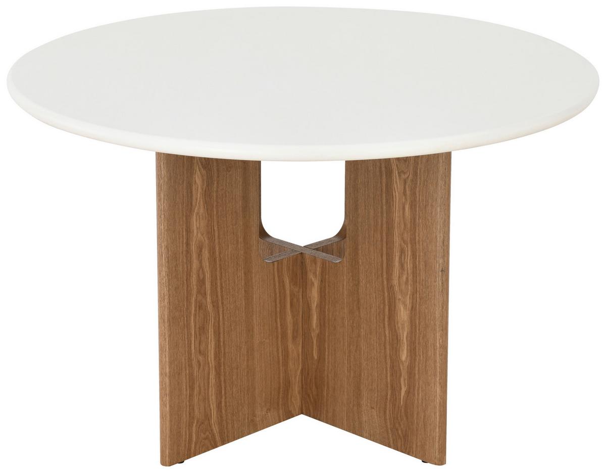 Jedilna Miza Levi, Barva Hrasta, Bela, Ø 120 - barve hrasta/bela, Moderno, les/valovita lepenka (120/75cm) - Livetastic
