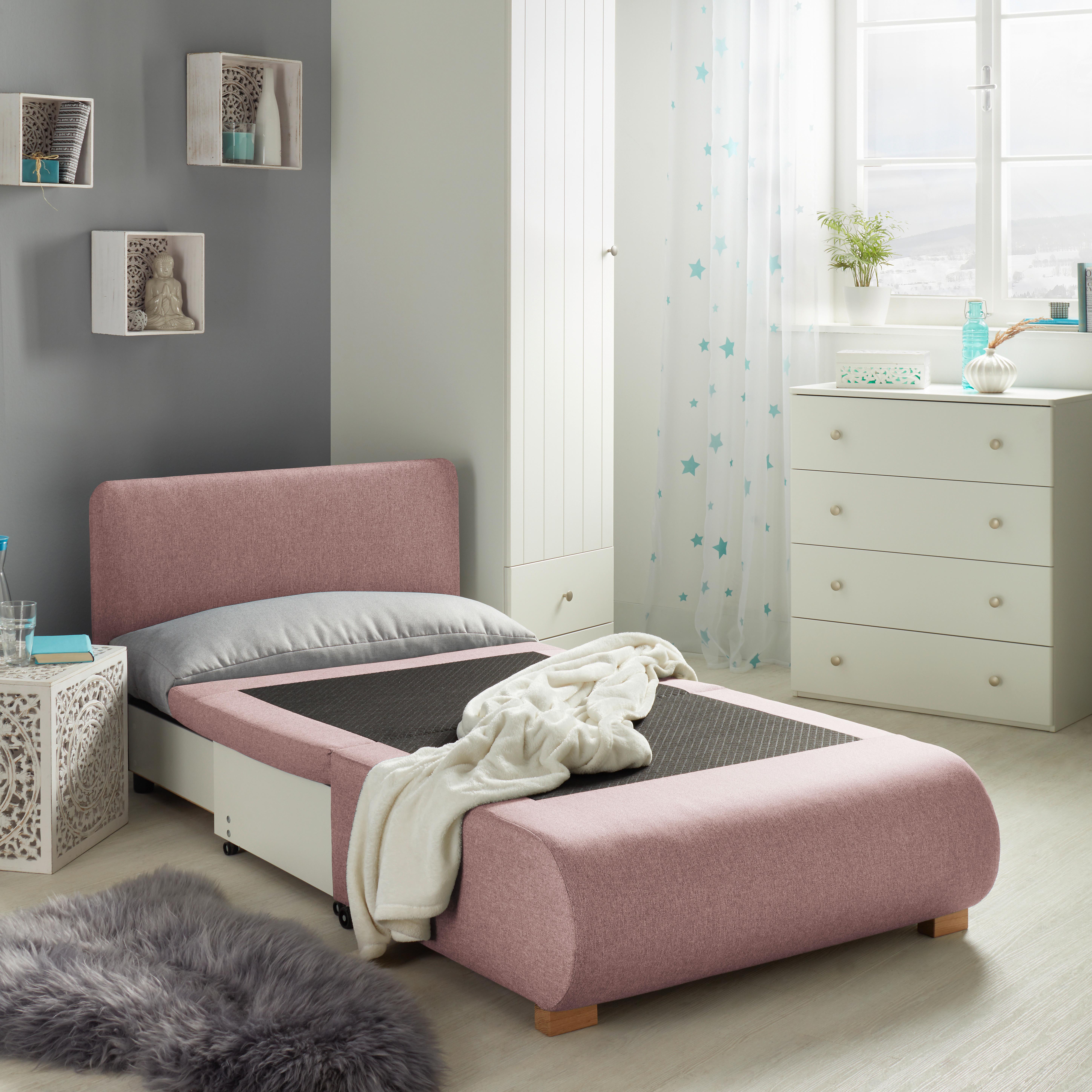 Schlafsessel in Rosa mit Rückenkissen - Rosa, Konventionell, Holz/Kunststoff (100/80/100-193cm) - Modern Living